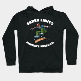 Shred limits, embrace freedom. (White) Skate Hoodie